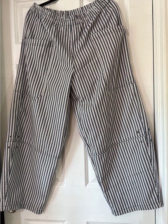 J.O.A. Denim - J.O.A. Blue and White Striped Wide Leg Jeans